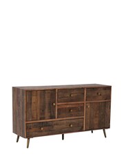 Barker and Stonehouse Brown Modi Reclaimed Wood 4 Drawer 2 Door Sideboard - Image 3 of 3