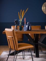 Barker and Stonehouse Cognac Brown Bron Faux Leather Dining Chair - Image 1 of 5