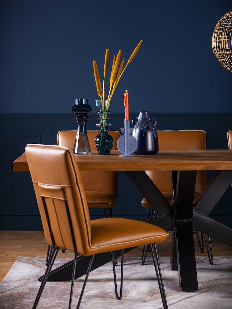 Barker and Stonehouse Cognac Brown Bron Faux Leather Dining Chair - Image 1 of 5