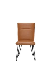 Barker and Stonehouse Cognac Brown Bron Faux Leather Dining Chair - Image 2 of 5