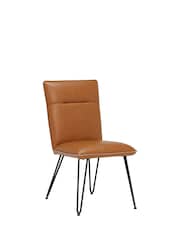 Barker and Stonehouse Cognac Brown Bron Faux Leather Dining Chair - Image 3 of 5