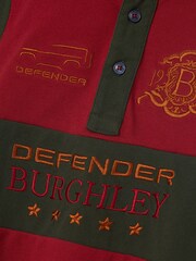 Joules Official Burghley Navy/Burgundy Kids' Colourblock Polo Shirt - Image 2 of 5