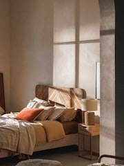 Barker and Stonehouse Brown Della Rustic Wood Herringbone King Bed - Image 1 of 6