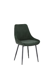 Barker and Stonehouse Green Emmett Corduroy Fabric Dining Chair - Image 3 of 6