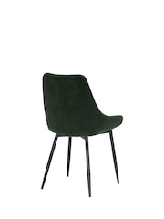Barker and Stonehouse Green Emmett Corduroy Fabric Dining Chair - Image 4 of 6