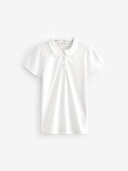 Clarks White Girls Short Sleeve School Shirts 2 Pack - Image 2 of 5