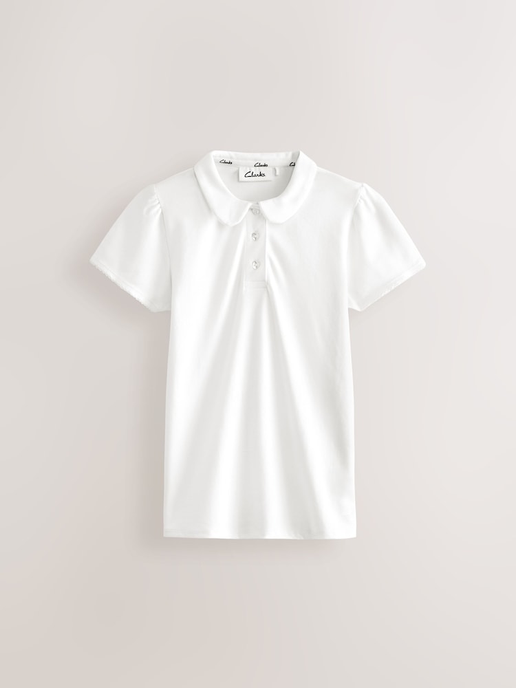 Weiß - Clarks Girls Short Sleeve School Shirts 2 Pack - Bild 2 von 5 Weiß - Clarks Girls Short Sleeve School Shirts 2 Pack - Bild 2 von 5