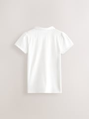 Clarks White Girls Short Sleeve School Shirts 2 Pack - Image 3 of 5
