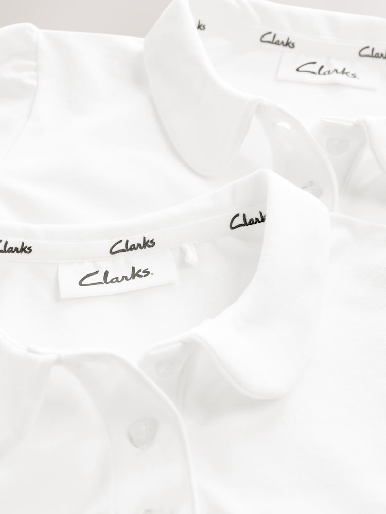 Weiß - Clarks Girls Short Sleeve School Shirts 2 Pack - Bild 5 von 5 Weiß - Clarks Girls Short Sleeve School Shirts 2 Pack - Bild 5 von 5