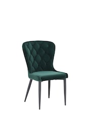 Barker and Stonehouse Green Burnaby Velvet Buttoned Dining Chair - Image 2 of 6