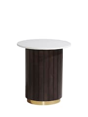 Barker and Stonehouse Dark Brown Calliope Marble 50cm End Table - Image 2 of 5