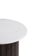 Barker and Stonehouse Dark Brown Calliope Marble 50cm End Table - Image 3 of 5