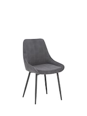 Barker and Stonehouse Grey Emmett Corduroy Fabric Dining Chair - Image 3 of 6