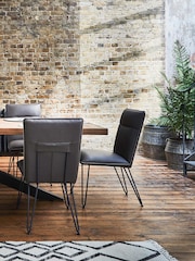 Barker and Stonehouse Anthracite Grey Bron Faux Leather Dining Chair - Image 1 of 5