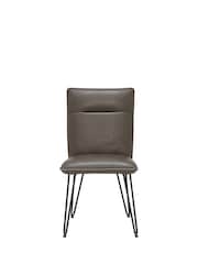 Barker and Stonehouse Anthracite Grey Bron Faux Leather Dining Chair - Image 2 of 5