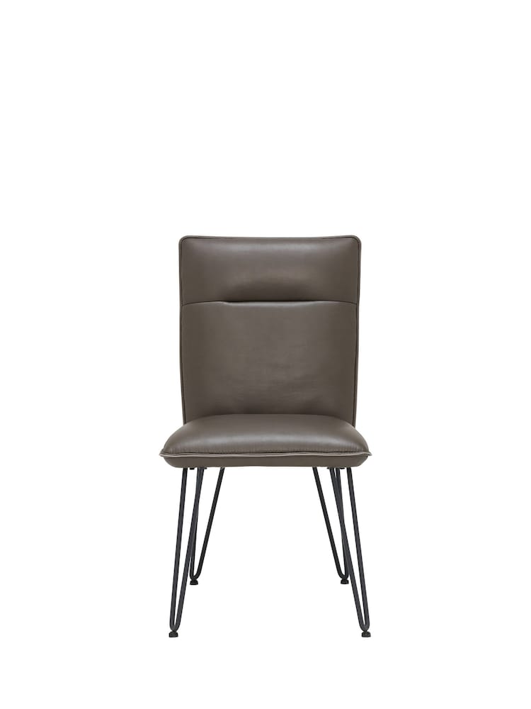 Barker and Stonehouse Anthracite Grey Bron Faux Leather Dining Chair - Image 2 of 5