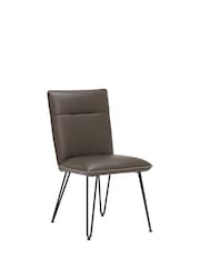 Barker and Stonehouse Anthracite Grey Bron Faux Leather Dining Chair - Image 3 of 5