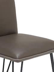 Barker and Stonehouse Anthracite Grey Bron Faux Leather Dining Chair - Image 4 of 5