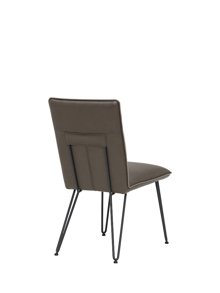 Barker and Stonehouse Anthracite Grey Bron Faux Leather Dining Chair - Image 5 of 5