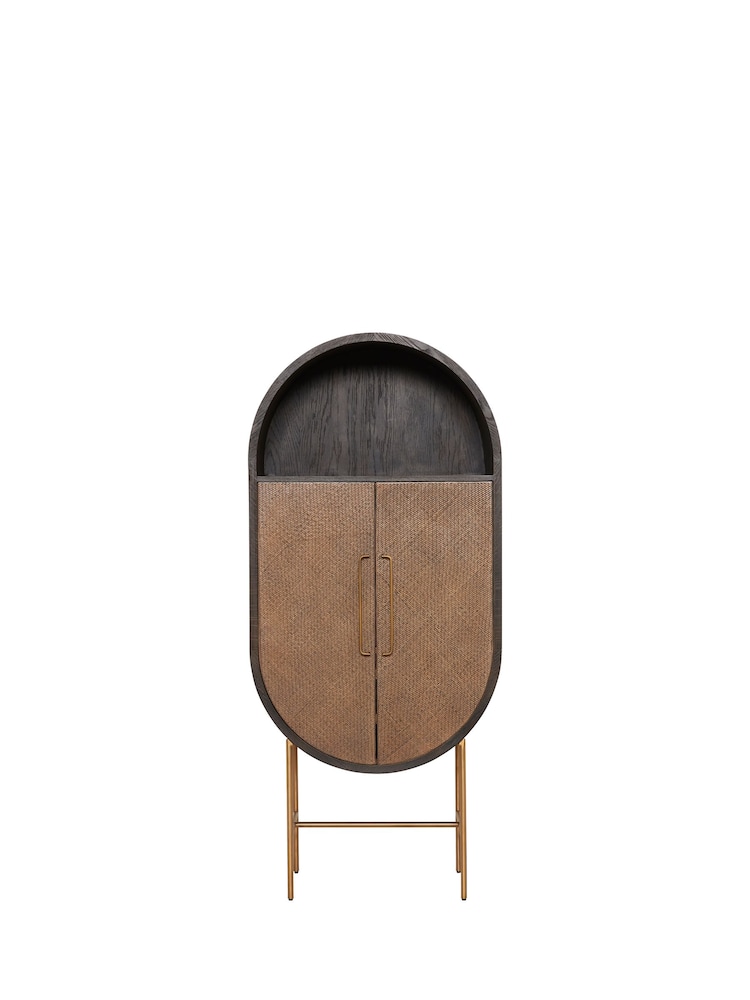Barker and Stonehouse Brown Betsy Rattan Wine Cabinet - Image 2 of 5