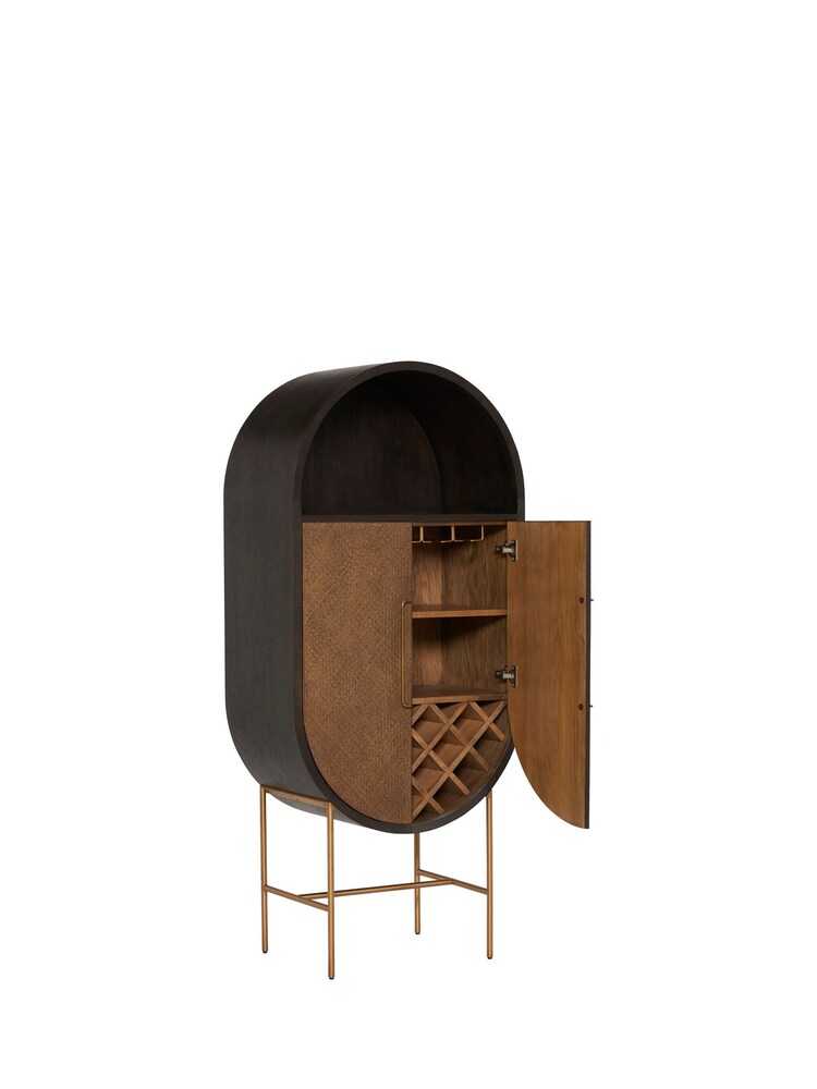 Barker and Stonehouse Brown Betsy Rattan Wine Cabinet - Image 5 of 5
