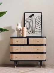 Barker and Stonehouse Sandblasted Black Nyx Rattan Chest Of Drawers - Image 1 of 6