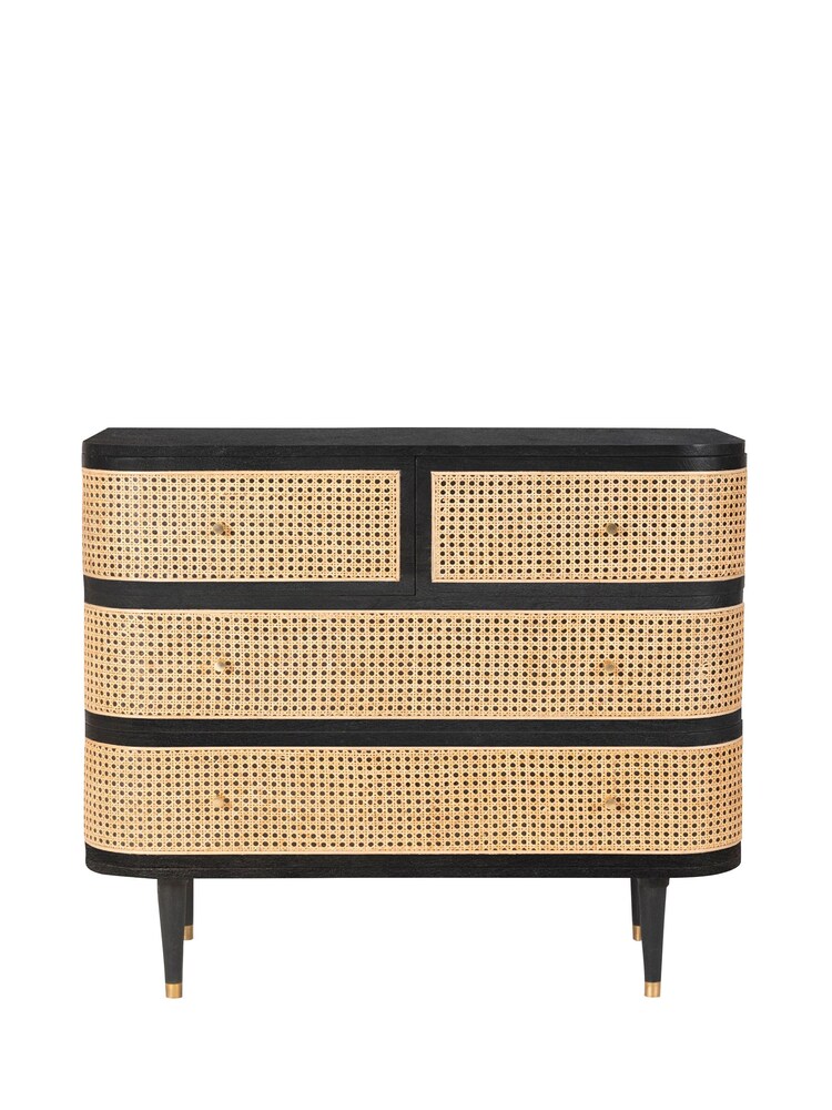 Barker and Stonehouse Sandblasted Black Nyx Rattan Chest Of Drawers - Image 2 of 6