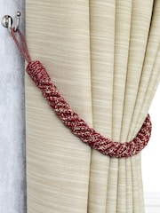 Laura Ashley Cranberry Red Set of Two Felton Rope Tie Backs - Image 1 of 3