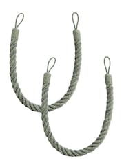Laura Ashley Sage Green Set of Two Felton Rope Tie Backs - Image 3 of 3