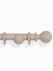 Laura Ashley Truffle Ribbed Ball 35mm Wood Curtain 360cm Pole - Image 3 of 4