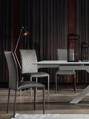 Barker and Stonehouse Grey Roma Leather High Back Dining Chair - Image 1 of 5