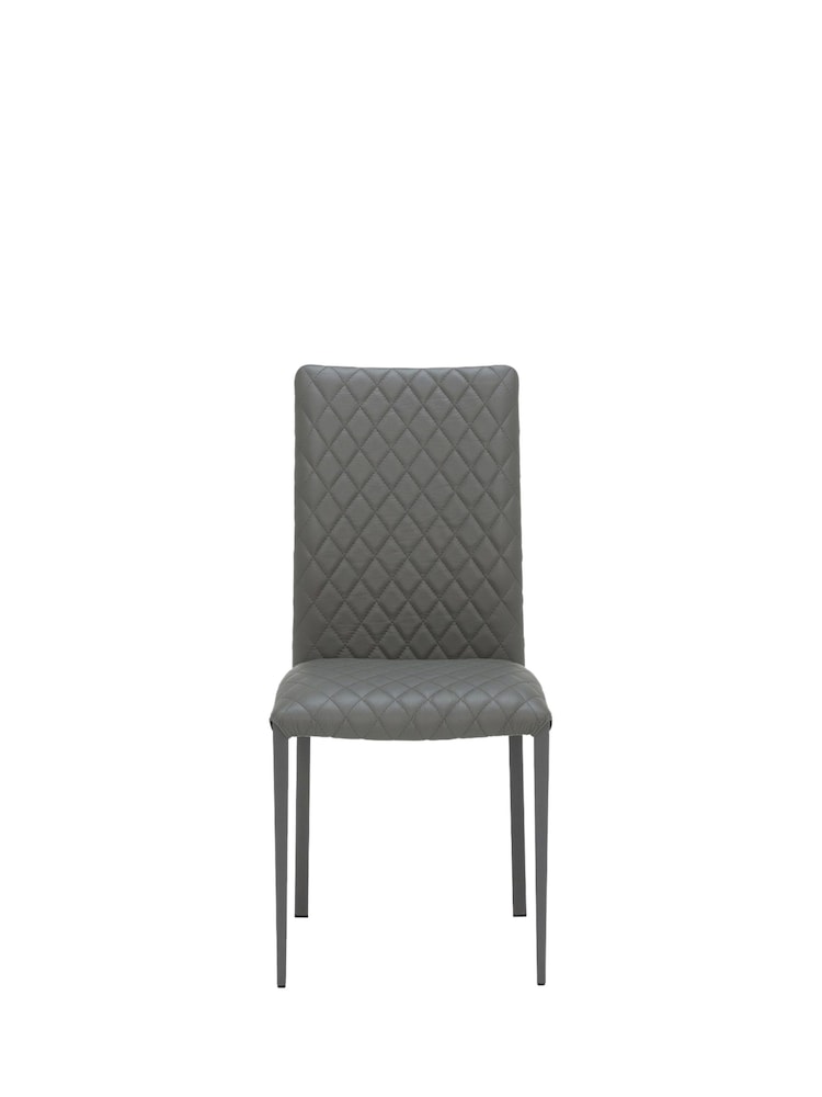 Barker and Stonehouse Grey Roma Leather High Back Dining Chair - Image 2 of 5