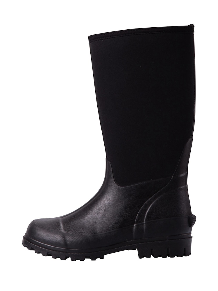 Mountain Warehouse Black Mucker Womens Water Resistant Neoprene Long Boots - Image 2 of 6