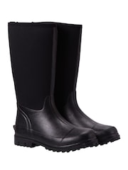 Mountain Warehouse Black Mucker Womens Water Resistant Neoprene Long Boots - Image 3 of 6