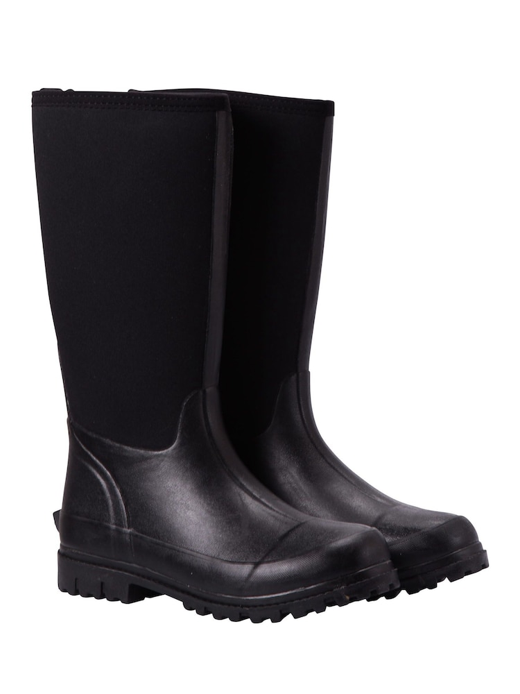 Mountain Warehouse Black Mucker Womens Water Resistant Neoprene Long Boots - Image 3 of 6