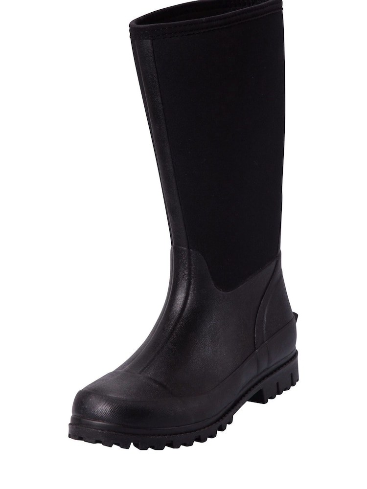 Mountain Warehouse Black Mucker Womens Water Resistant Neoprene Long Boots - Image 4 of 6