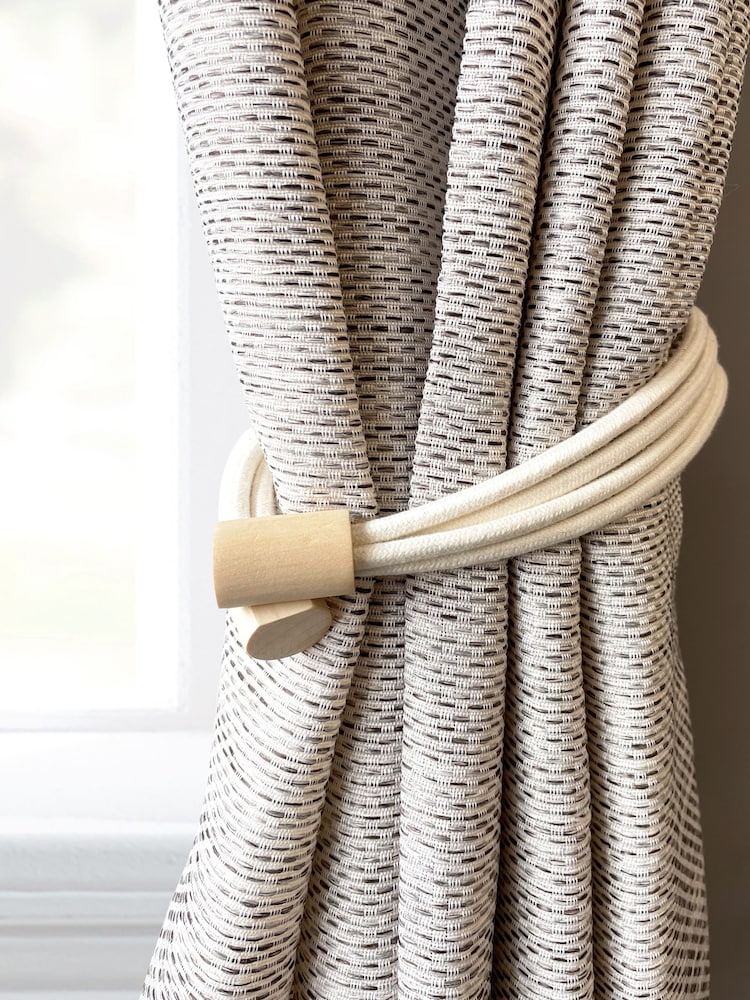 Laura Ashley Natural Set of Two Adelie Magnetic Tiebacks - Image 1 of 3