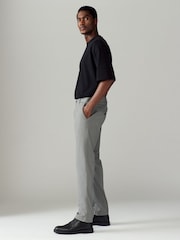 Grey Slim Fit Stretch Printed Soft Touch Chino Trousers - Image 2 of 10
