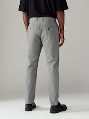Grey Slim Fit Stretch Printed Soft Touch Chino Trousers - Image 4 of 10