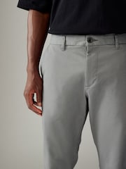 Grey Slim Fit Stretch Printed Soft Touch Chino Trousers - Image 5 of 10