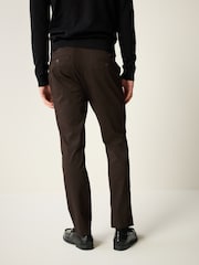 Brown Slim Fit Stretch Printed Soft Touch Chino Trousers - Image 3 of 8