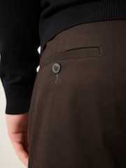 Brown Slim Fit Stretch Printed Soft Touch Chino Trousers - Image 4 of 8