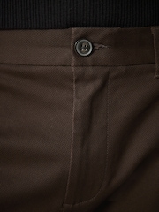 Brown Slim Fit Stretch Printed Soft Touch Chino Trousers - Image 5 of 8