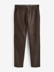 Brown Slim Fit Stretch Printed Soft Touch Chino Trousers - Image 6 of 8