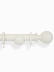 Laura Ashley Soft Natural Ribbed Ball 35mm Wood Curtain 360cm Pole - Image 3 of 4