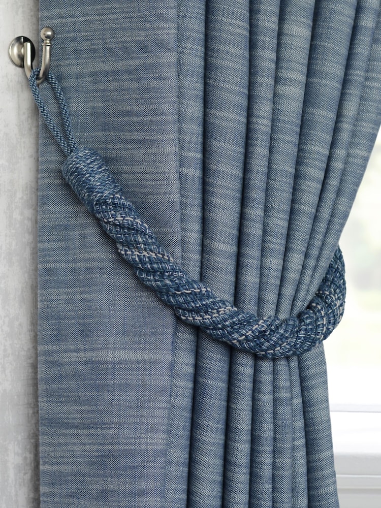 Laura Ashley Seaspray Blue Set of Two Felton Rope Tie Backs - Image 1 of 3