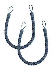 Laura Ashley Seaspray Blue Set of Two Felton Rope Tie Backs - Image 3 of 3