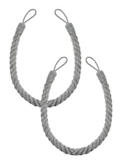 Laura Ashley Steel Grey Set of Two Felton Rope Tie Backs - Image 3 of 3