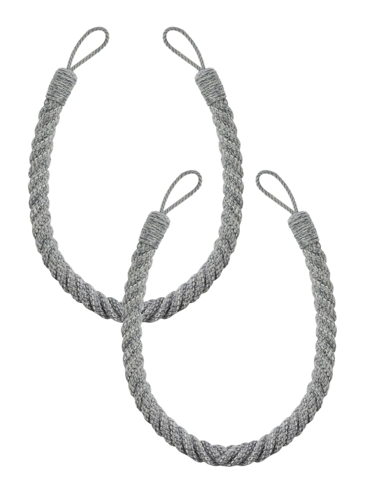 Laura Ashley Steel Grey Set of Two Felton Rope Tie Backs - Image 3 of 3