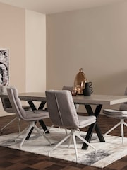 Barker and Stonehouse Grey Eero Fabric Swivel Dining Chair - Image 1 of 6